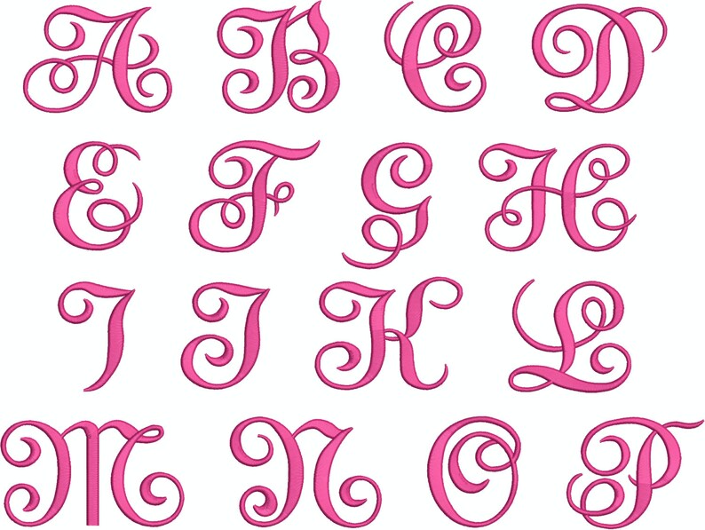 Beautiful Erica Script Machine Embroidery Font | Etsy