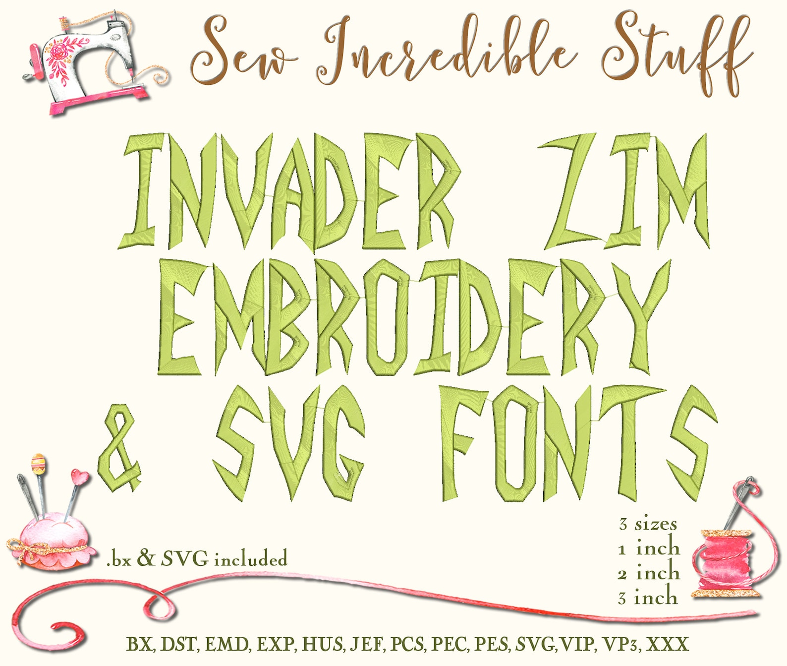 Invader Zim Machine Embroidery Fonts SVG Font BX Font Etsy Australia
