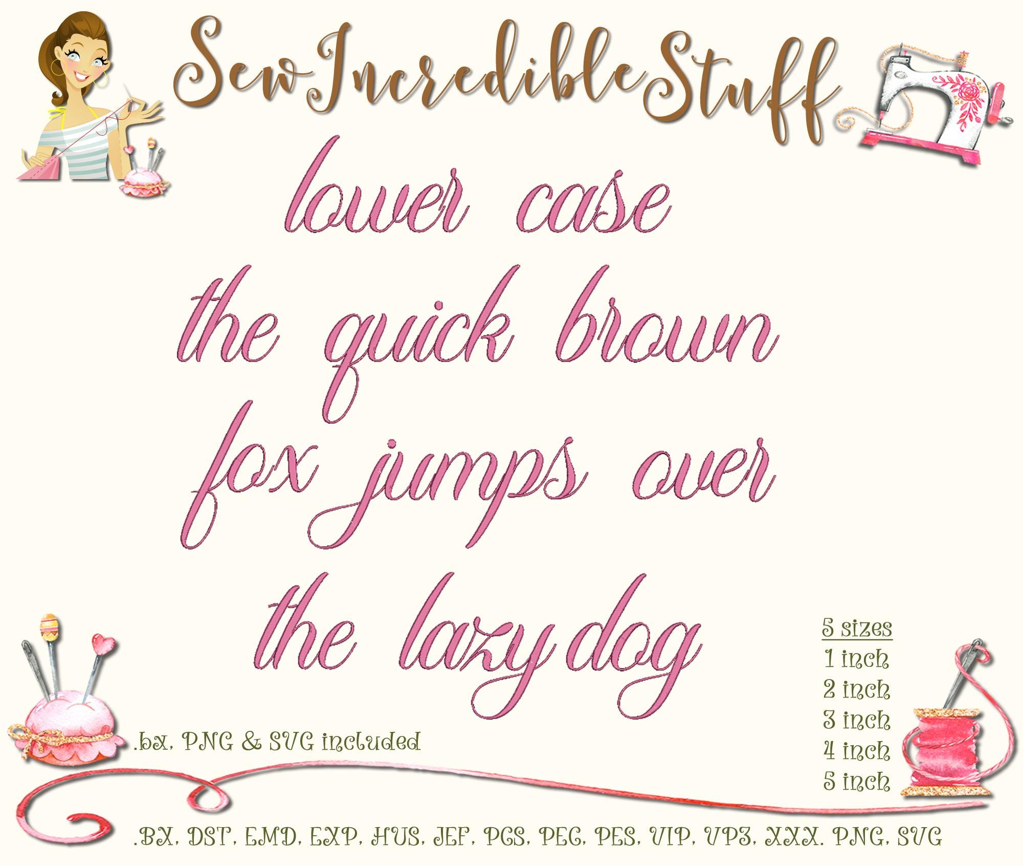 Divine Calligraphy Machine Embroidery, PNG & SVG Fonts, BX (5 Sizes ...
