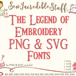 Legend of Zelda Triforce Hylian Gerudo Machine Embroidery, PNG and SVG Fonts - 7 fonts - 3 sizes - BX Fonts