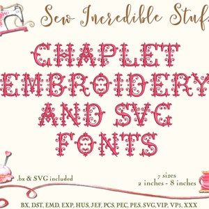 Chaplet Decorative Monogram and SVG Fonts - 7 sizes - BX Font - SVG Font