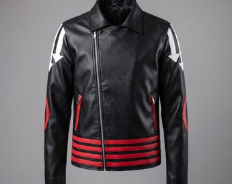 Handmade Freddie Mercury Concert Queen Arrow Black Leather Jacket