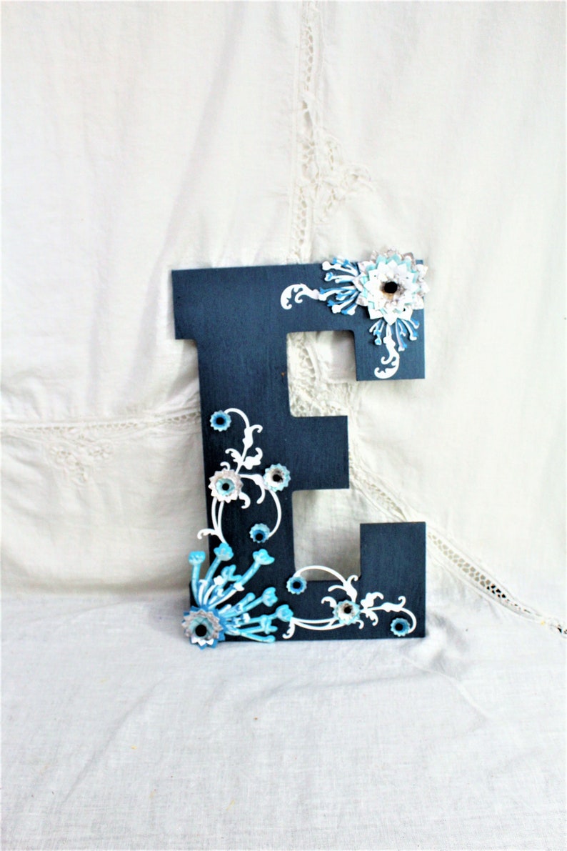 Wedding Nursery Letter Wood letter B Purple White Wedding Wood Initials Paper Flowers Rustic Wedding Letter Wedding Letter Initial