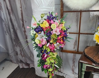 Cascading Bouquet - Orchid Bouquet | Destination Bouquet | Tropical Bouquet | Brides Bouquet |