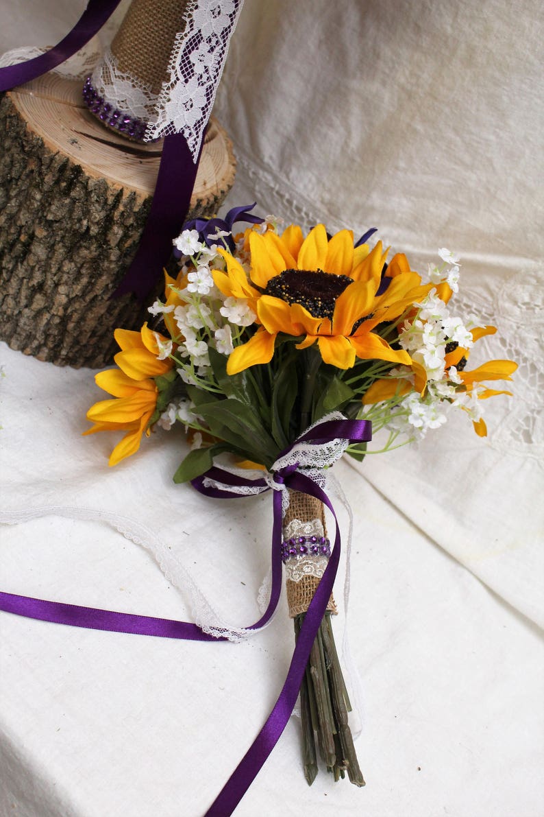 Wedding Bouquet Rustic Bouquet Sunflower Wedding Bouquet