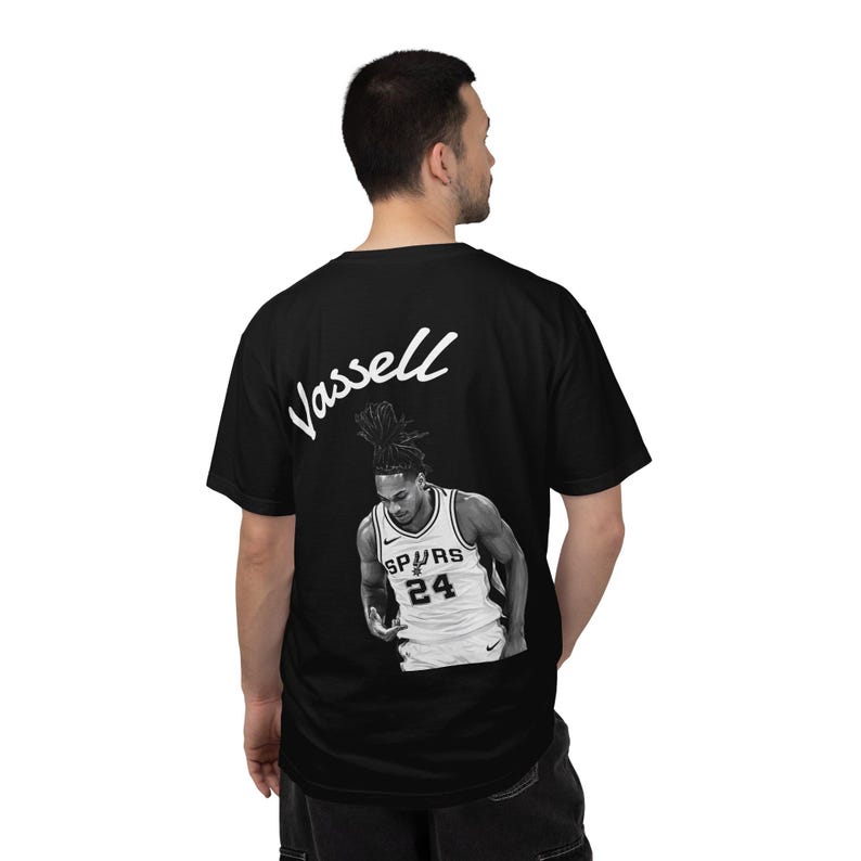 San Antonio Spurs Vassell T-Shirt | Basketball City Jersey Style image 4