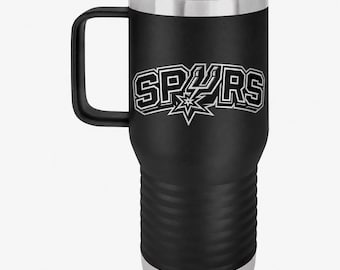 Spurs Logo Travel Mug | Basketball Team 20oz Stainless Tumbler