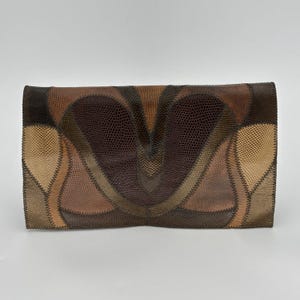 Furst Mooney Vintage Python Lizard Skin Patchwork Evening Handbag 80s Boho