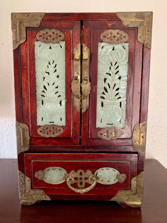 Rosewood and Jade Jewelry Box
