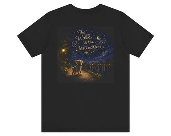 Camiseta con estampado Yorkie Night Sky / Ropa para amantes de los perros que fomenta la atención plena en el momento presente.