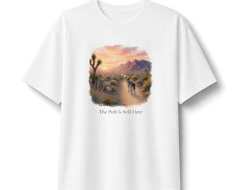 Camiseta para amantes de los perros con diseño de amanecer en el desierto / Camiseta inspiradora sobre la naturaleza y la resiliencia