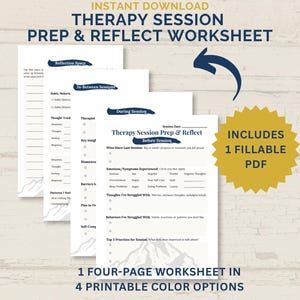 Christian Therapy Session Prep & Reflect Worksheet | Therapy Planner and Notes | Anxiety Help, Emotional Awareness Digital Download