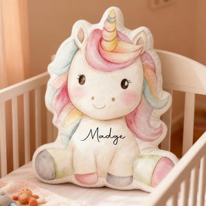 Personalisiertes Einhorn-Namenskissen, individuell geformtes Plüschkissen, Geschenk für Mädchen, Kinderzimmer, Einhornkissen für mehr Komfort im Bett, dekorative Kinderzimmerdekoration