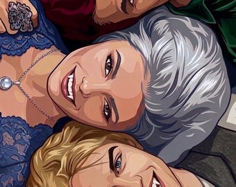 Vampire Mystery Coloring Books PDF | Romance color by number | Print on Procreate tablet | Cult series digital download book