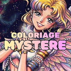 Magical Girls Coloring Pages PDF | Retro Anime 90s Space Warriors Color by Number | Print on Procreate Tablet | Warrior of the L