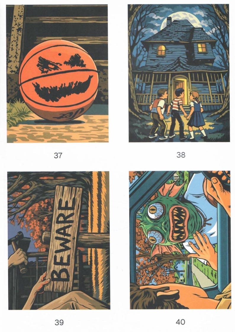 DARKLINE COLORING BOOK - pdf hq | dark horror color by number | print and tablet / spooky printable pages image 10
