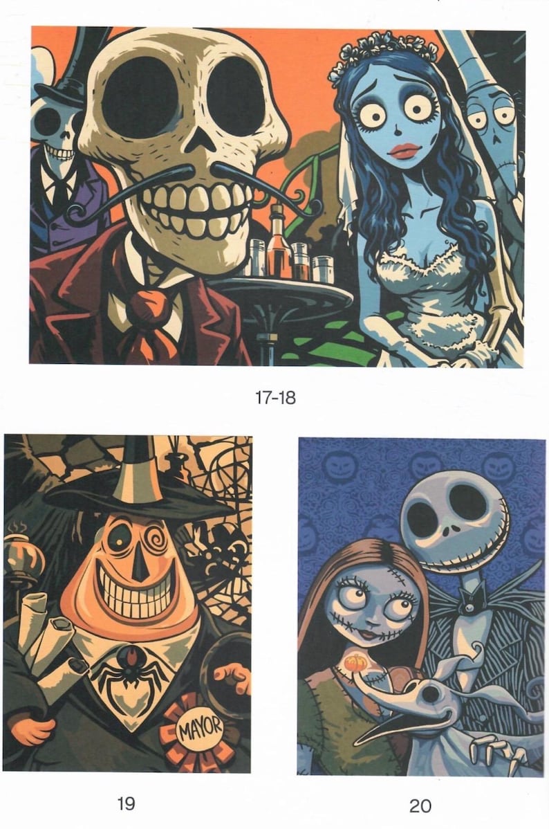 DARKLINE COLORING BOOK - pdf hq | dark horror color by number | print and tablet / spooky printable pages image 2