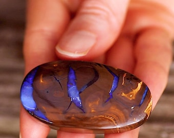 148ct Large Boulder Opal Specimen | Stormy Landscape Display Stone | Australian Ironstone Collector Gem