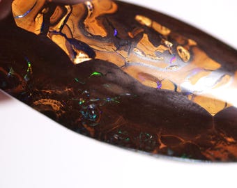 48ct Massive Boulder Opal | Surfboard Shape Multi-Colour Fire | 360-Degree Polish Collector Specimen