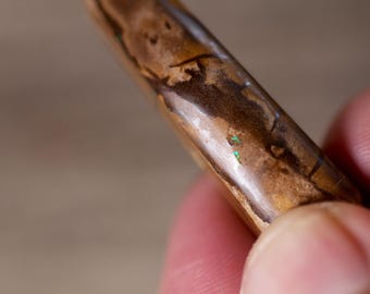 45ct Chunky Geometric Boulder Opal | Tapered Rectangle Cabochon | Smooth Australian Ironstone Picture Stone