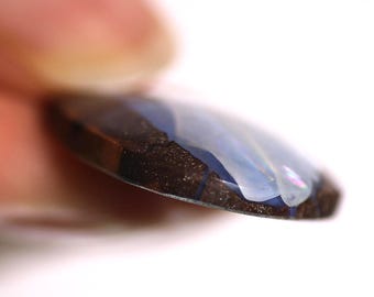 19.5ct Boulder Opal Cabochon | Solid Australian Blue Crystal Teardrop | Minimalist Pendant Stone for Jewellers