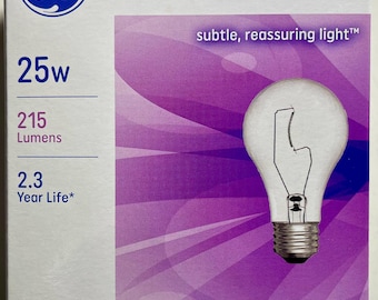 GE 25W Crystal Clear A19 Decorative Light Bulbs 2 Bulbs E26 Dimmable 215 Lumens