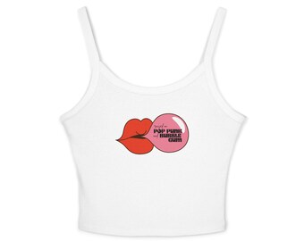 Regata 5SOS Pop Punk Bubblegum Pop Art | Regata de alças finas com estampa de lábios