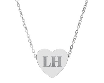 Colar com pingente de coração e iniciais de Luke Hemmings | Colar com pingente de coração gravado