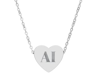 Colar com pingente de coração e inicial gravada da Ashton Irwin | Colar de coração personalizado