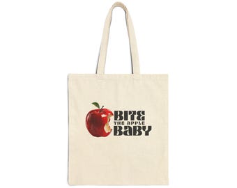 Bite the Apple Baby Tote Bag | 5SOS Retro Apple Illustration