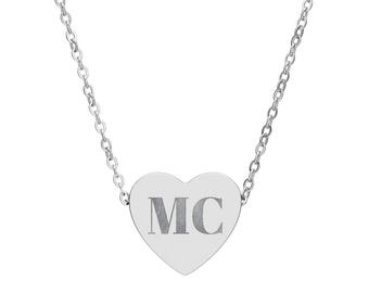 Colar com pingente de coração e inicial gravada de Michael Clifford | Colar de coração personalizado