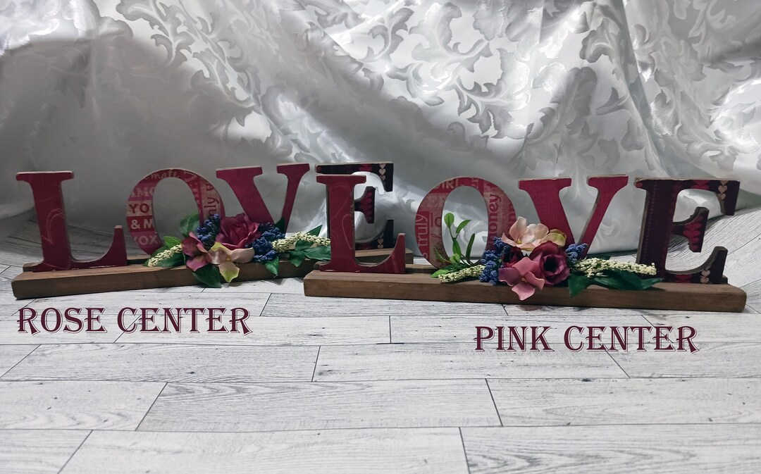 Move Letter Sign 14 1/2” LOVE Floral Sign, Chipboard Letters – Valentine’s Décor - LOVE ...