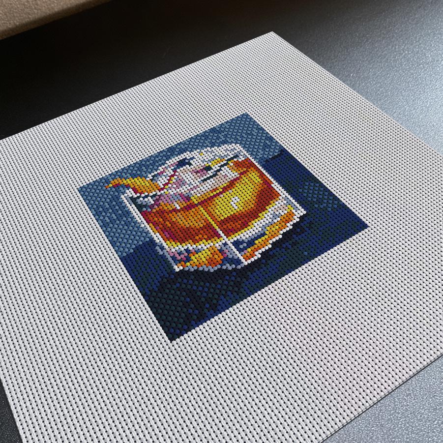 Whiskey Cocktail Needlepoint Canvas, Beginner Friendly Needlepoint Printed Canvas, Home Bar Decor-362