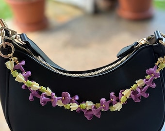 Handmade Mauve Puakenikeni & Crown Flower Purse Lei Charm