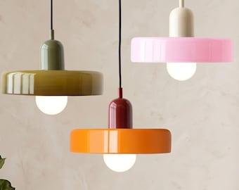 Nordic Minimalist Glass Pendant Lamp E27 LED Hanging Light for Living Room & Dining Room