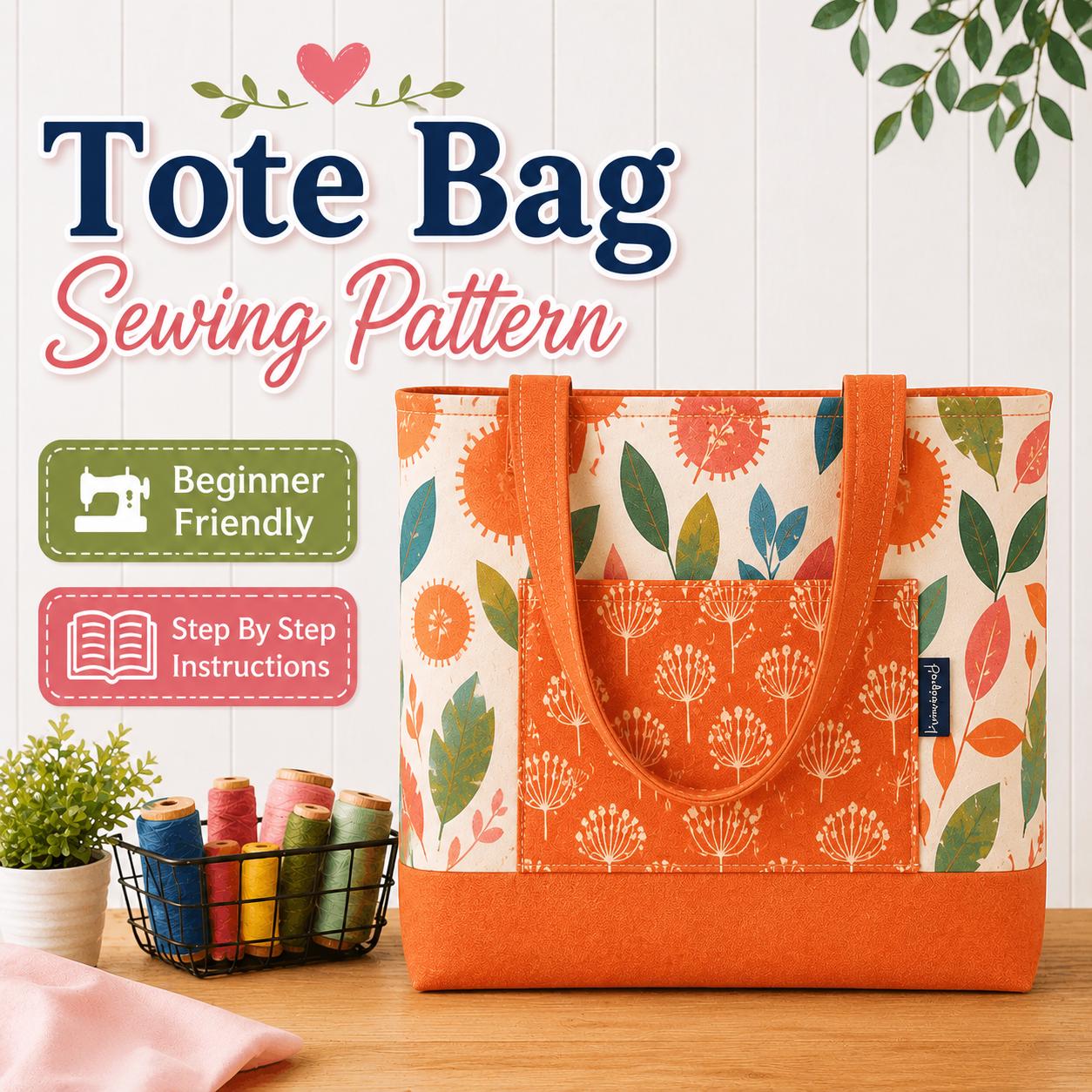 Market Fresh Tote Sewing Pattern PDF | Reversible Bag Tutorial | Fat ...