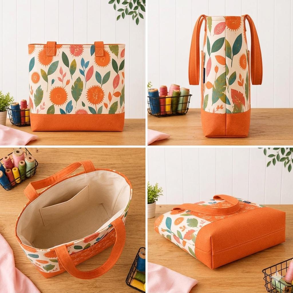 Market Fresh Tote Sewing Pattern PDF | Reversible Bag Tutorial | Fat ...