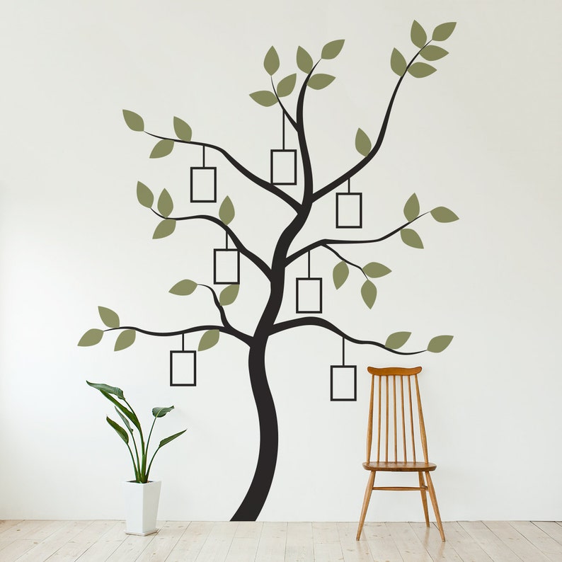 Family Tree With Frames Vinyl Wall Decal Sticker Nature Living Room Art Photo