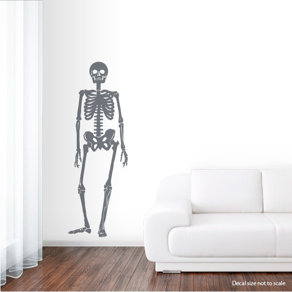 Skeleton Vinyl Wall Decal Sticker - Skeleton Decal, Skeleton Wall Art ...