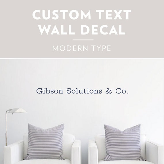 modern type custom text wall decal custom wall sticker | etsy