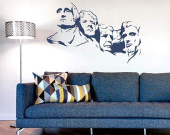 Mount Rushmore Wall Decal - President Art, Famous Monument, Presidential Decor, Mount Rushmore Decal, Abraham Lincoln Art, USA Decal