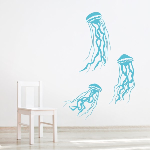 Jelly Fish Wall Decal -Underwater Decal, Ocean Decal, Nursery Ocean Art, Jellyfish Decal, Jellyfish Art, Ocean Themed Room, Ocean Wall Decal