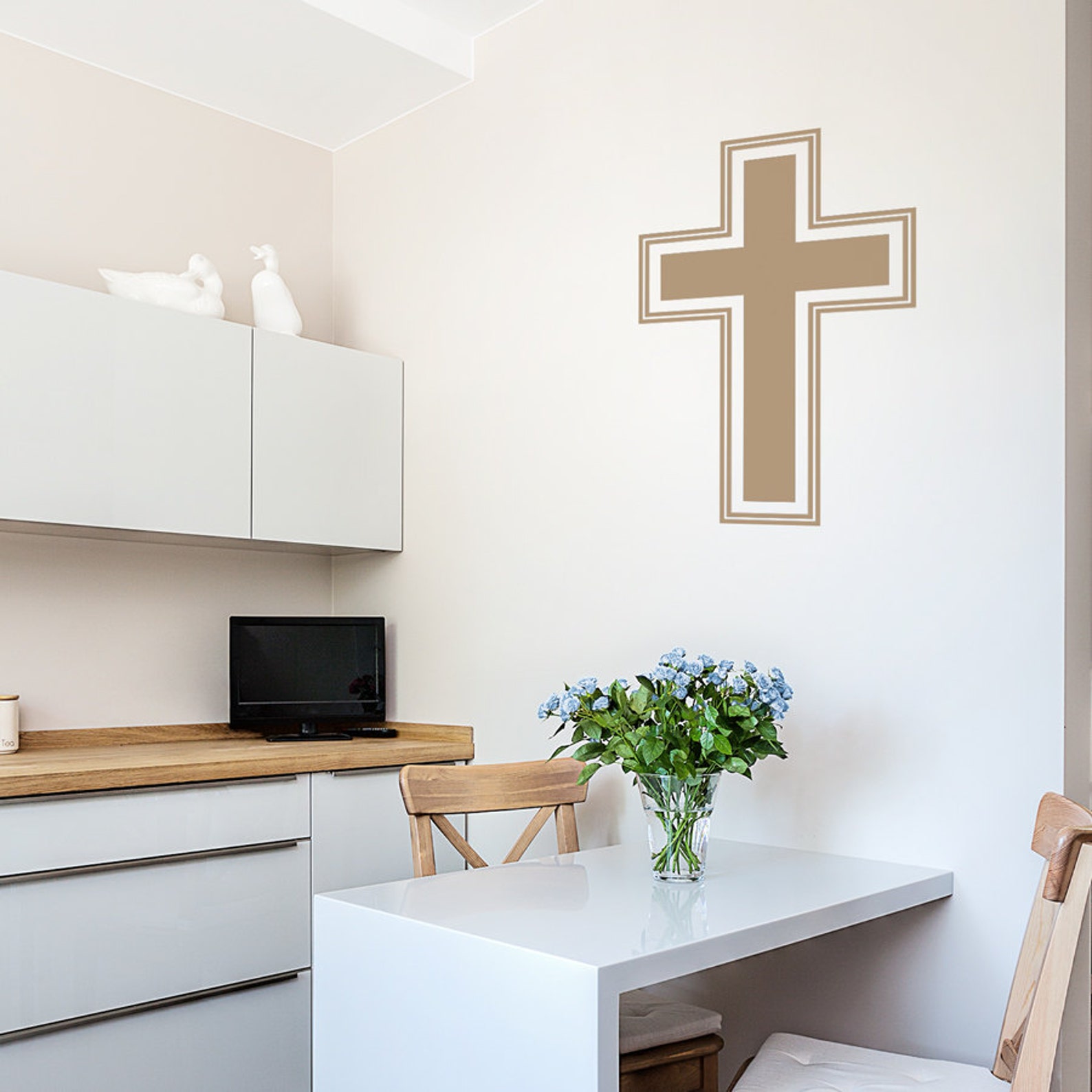 Simple Cross Wall Decal Cross Decor Cross Decal Religious Etsy