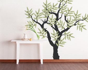 Olive Tree Vinyl Wall Decal - Tree Wall Sticker, Nature Wall Decal, Nursery Tree Wall Decal, Living Room Wall Art, Olive Tree Decor