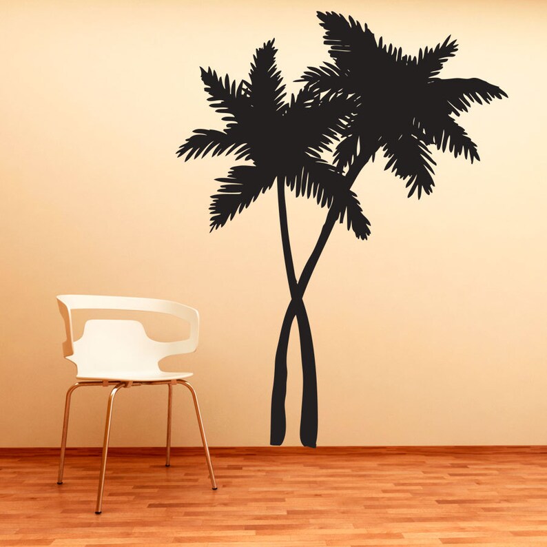 Swaying Palm Trees Vinyl Decal Wall Sticker Tropical Art Tree Hawaiian Nature