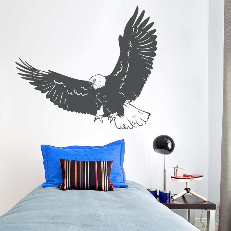 Realistic Eagle Wall Decal Eagle Decal American Bald Eagle Etsy