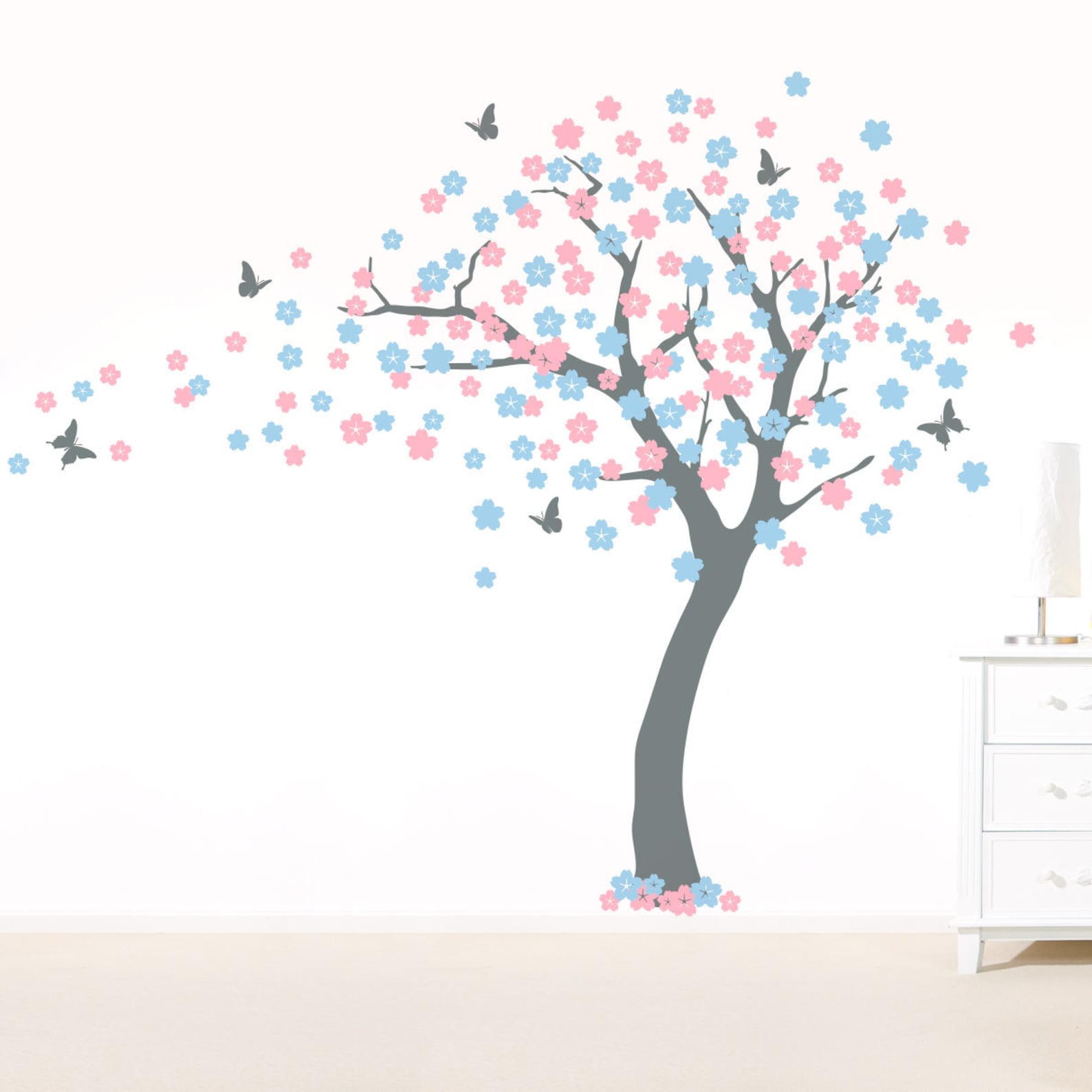 Large Cherry Blossom Tree Wall Decal Tree Wall Sticker Etsy