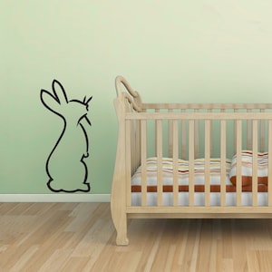 Hoppin Bunny Wall Decal-Nursery Decal Sticker, Baby Animal Decal, Country Nursery, Animal Wall Sticker, Bunny Rabbit Art, Rabbit Wall Decal