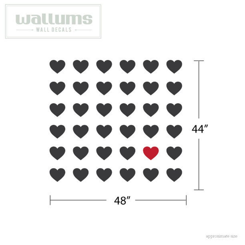 Heart Grid 48x44 Wall Decal love Decal Sticker Love Wall Etsy