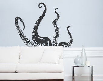 Octopus Tentacles Wall Art Decal - Octopus Decal, Tentacles Decal, Ocean Wall Decal, Nautical Decal, Kraken Decal, Marine Life Wall Art
